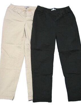 Lot of 2 Asos Maternity Pants Women size 6 (32x26) Ivory & Black Straight Leg